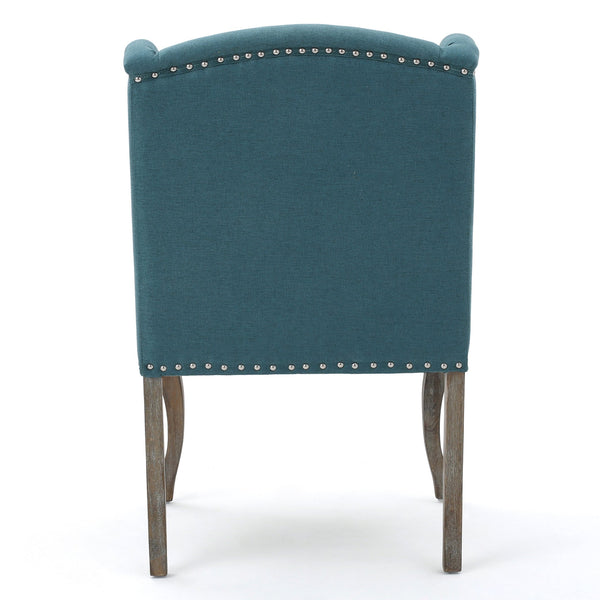 English Elm Kd Wingback Accent Chair Tufted Back Nailhead Trim Cabriole Legs Traditional Style 60001.00DTE