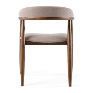 VIG Furniture Cohen Tan Mid-Century Dining Chair With Water-Repellent Chenille & Walnut Rubberwood Frame, Cushioned Comfort VGMA-MI-1211-HAZ