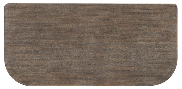 Hooker Furniture Modern Mood Executive Desk With Oak Diamond Finish, Locking File Drawers, Metal & Leather Accents Medium Brown 6850-10462-89