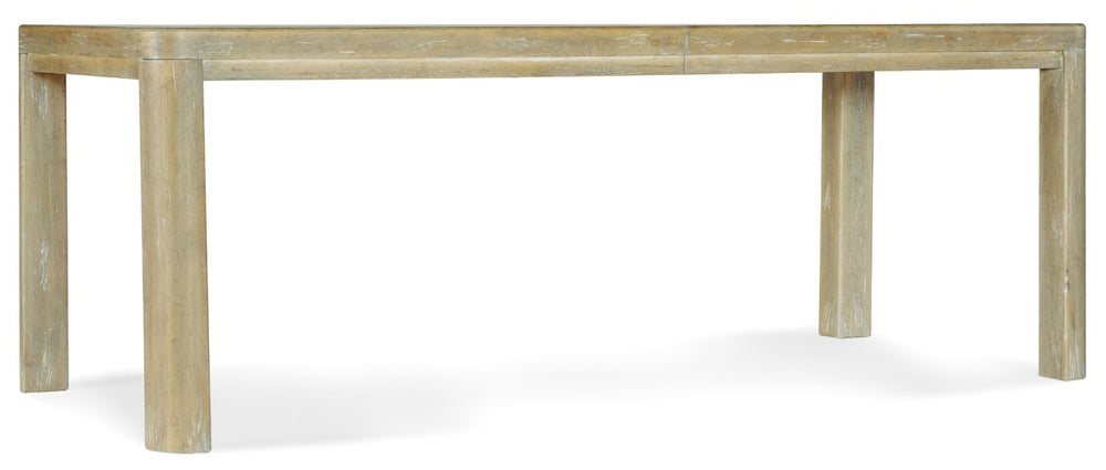 Hooker Furniture Surfrider Driftwood Farmhouse Dining Table With 18" Removable Leaf, Pecan Veneer, Rustic Charm 6015-75207-80
