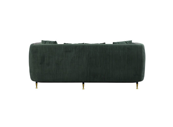 VIG Furniture Oswego Dark Green Jade Velvet Sofa With Tuxedo Arms, Gold-Accented Legs, Deep Seat Comfort (98) VGEUMC-9712SF-2-GRN-S