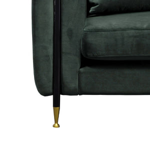 VIG Furniture Oswego Dark Green Jade Velvet Sofa With Tuxedo Arms, Gold-Accented Legs, Deep Seat Comfort (98) VGEUMC-9712SF-2-GRN-S