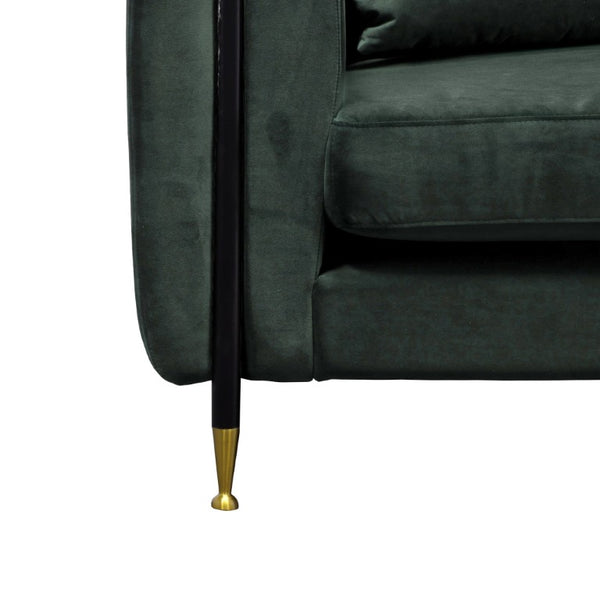 VIG Furniture Oswego Dark Green Jade Velvet Sofa With Tuxedo Arms, Gold-Accented Legs, Deep Seat Comfort (98) VGEUMC-9712SF-2-GRN-S