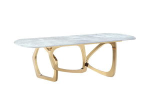 Vig Furniture Modrest Colton - Luxurious Gray Microlite Dining Table With Unique Gold Base For Glamorous Homes Gray  Vgzat112-gry