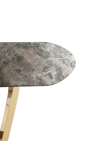 VIG Furniture Colton 94.5" Modern Brown Ceramic Dining Table With Sculptural Gold Cross Base — Seats 6–8 Elegantly VGZAT112-BRN-DT