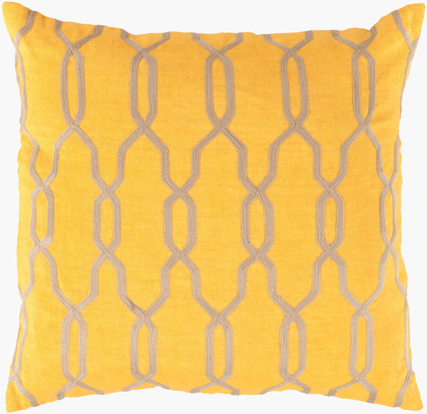 Surya Gates Elegant 18"L X 18"W Accent Pillow - Luxurious Linen Comfort For Timeless Home Decor Saffron Linen Com004-1818