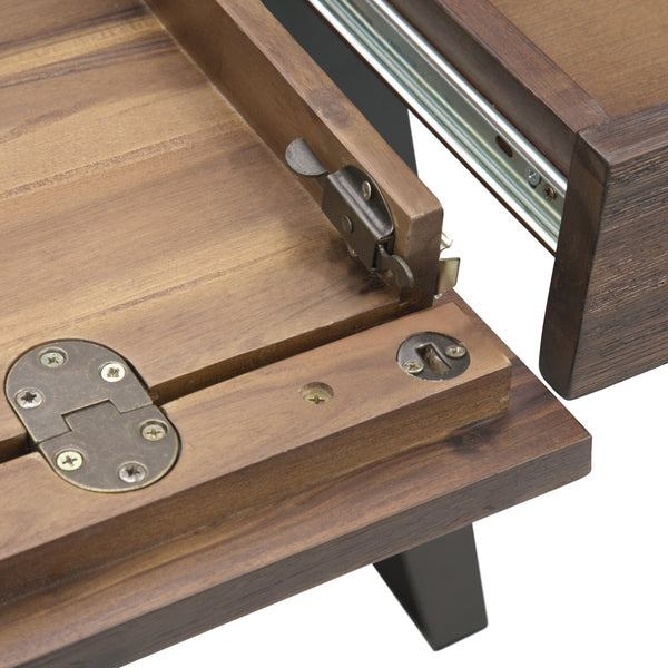 English Elm Lowry - Handcrafted Solid Acacia Desk With Rustic Finish, Metal Accents & Spacious Workspace Design B136P158879