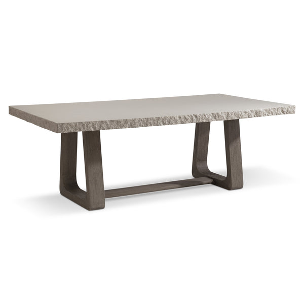 Bernhardt Bernhardt Trouville Concrete Top Dining Table With Sculptural Teak Pedestal Base, Weather‑Resistant Elegance K1865