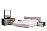 VIG Furniture Modrest Concord - Modern Grey Velvet + Black Marble + Black Ash + Aluminum Bedroom Set VGVC-BD2311-2301-SET