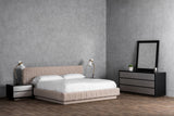 VIG Furniture Modrest Concord - Modern Grey Velvet + Black Marble + Black Ash + Aluminum Bedroom Set VGVC-BD2311-2301-SET