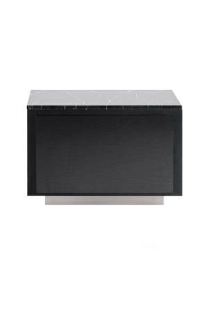Vig Furniture Modrest Concord Nightstand - Luxurious Black Marble Top, Modern Design, Spacious Drawers & Elegance Black  Vgvc-n2301