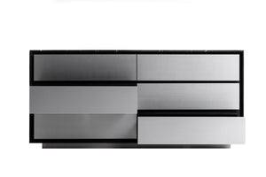 Vig Furniture Modrest Concord Dresser - Sleek Black Marble & Aluminum Design With 6 Drawers For Modern Spaces Black  Vgvc-j2301-d