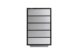Vig Furniture Modrest Concord Chest - Sleek Modern Black Marble & Ash Storage Solution With 5 Spacious Drawers Black  Vgvc-j2301-5h
