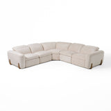 VIG Furniture Divani Casa Conrad - Modern Beige Fabric Sectional With 3 Recliners VGKVKM.856-SND