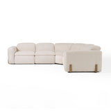 VIG Furniture Divani Casa Conrad - Modern Beige Fabric Sectional With 3 Recliners VGKVKM.856-SND