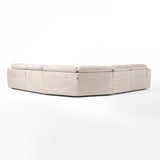 VIG Furniture Divani Casa Conrad - Modern Beige Fabric Sectional With 3 Recliners VGKVKM.856-SND