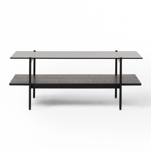 VIG Furniture Modrest Conley - Mid-Century Modern Grey Glass + Black Ash Coffee Table VGDWJ5934