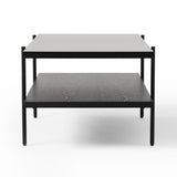 VIG Furniture Modrest Conley - Mid-Century Modern Grey Glass + Black Ash Coffee Table VGDWJ5934