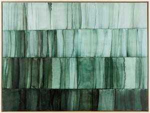 Livabliss Connection Hand Painted Canvas Wall Art Minimalist Modern Framed Piece for Living Rooms Green 40"H x 30"W x 2"D CONN001-4030