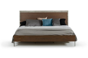 VIG Furniture Queen Nova Domus Conner Modern Dark Walnut & Concrete Bed VGAN-CONNER-BED-DK-Q