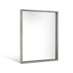 VIG Furniture Conner Grey Faux-Concrete Mirror W34"Xh40" — Modern Rectangular Wall Or Floor Leaning Accent For Home Decor VGAN-CONNER-MIR