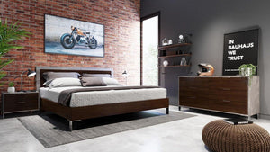 VIG Furniture Eastern King Nova Domus Conner Modern Dark Walnut & Concrete Bedroom Set VGAN-CONNER-SET-DK-EK