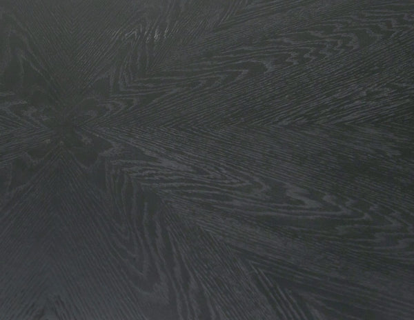 VIG Furniture Conroy Modern Black Round Dining Table — Sleek Oak Veneer Top, Sturdy Iron Pedestal, Seats 4 Elegantly VGFH-0259917-BB-BLK-DT