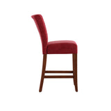 Homelegance By Top-Line Harmonn Classic Upholstered High Back Counter Height Chairs (Set of 2) Red Rubberwood