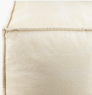 Surya Copacetic 18" Cotton Pouf - Modern, Lightweight & Durable Seating For Living Room Or Bedroom Decor Light Beige Cotton,Cotton,Polybeads Copf002-181818