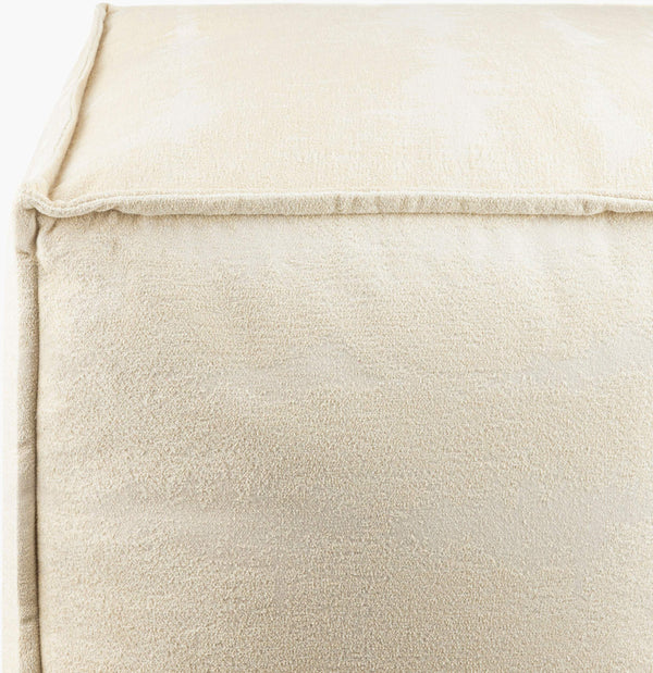 Surya Copacetic 18" Cotton Pouf - Modern, Lightweight & Durable Seating For Living Room Or Bedroom Decor Light Beige Cotton,Cotton,Polybeads Copf002-181818