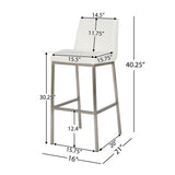 Christopher Knight Home® - Noble House - Vasos White Leather Barstool (Set of 2)