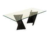 VIG Furniture Modrest Corbin Mid-Century Black Ash & Glass Dining Table VGCSDT-1571-BLK