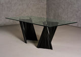 VIG Furniture Modrest Corbin Mid-Century Black Ash & Glass Dining Table VGCSDT-1571-BLK