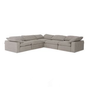 VIG Furniture Corinth Modular 5-Piece Power Reclining Sectional With Three Motorized Recliners, Durable Upholstery Gray Sectional Sofa VGKM-KM.920-GRY