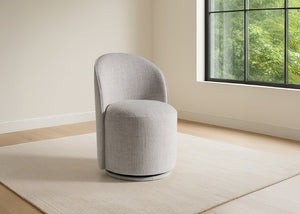 VIG Furniture Correa Sculptural Swivel Chair With Soft Cloud Fabric Upholstery, Foam Comfort & 360° Movement Light Grey Dining Chair VGKK-KF.Y1179-LTGRY
