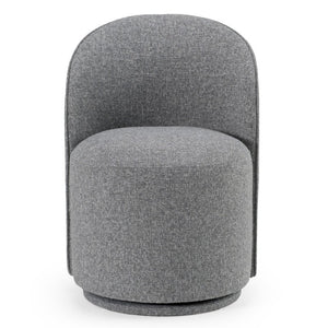 VIG Furniture Correa Sculptural Swivel Chair With Soft Cloud Fabric Upholstery, Foam Comfort & 360° Movement Grey Dining Chair VGKK-KF.Y1179-GRY
