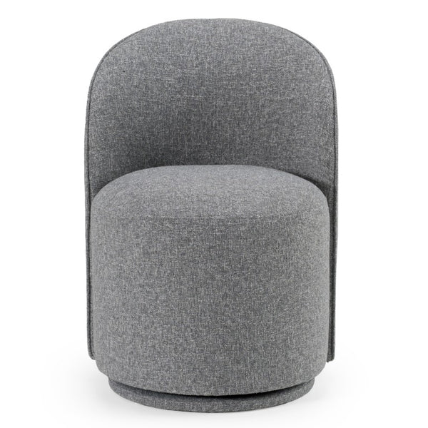 VIG Furniture Correa Sculptural Swivel Chair With Soft Cloud Fabric Upholstery, Foam Comfort & 360° Movement Grey Dining Chair VGKK-KF.Y1179-GRY