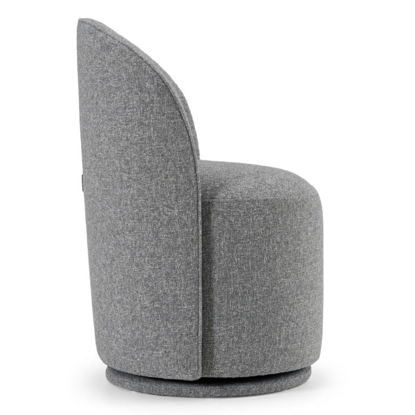 VIG Furniture Correa Sculptural Swivel Chair With Soft Cloud Fabric Upholstery, Foam Comfort & 360° Movement Grey Dining Chair VGKK-KF.Y1179-GRY
