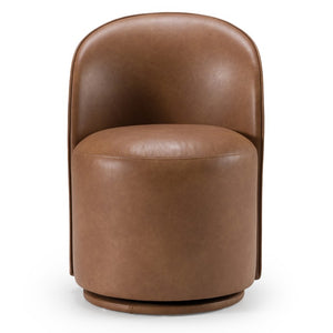 VIG Furniture Correa Sleek Brown Vegan Leather Swivel Dining Chair — Copley Brown, Plush Foam, Solid Wood Base VGKK-KF.Y1179-BRN