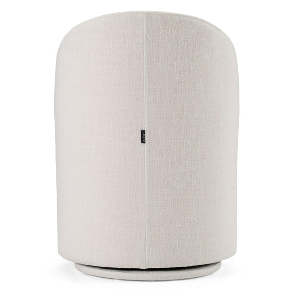 VIG Furniture Correa Sculptural Swivel Chair With Soft Cloud Fabric Upholstery, Foam Comfort & 360° Movement White Dining Chair VGKK-KF.Y1179-WHT