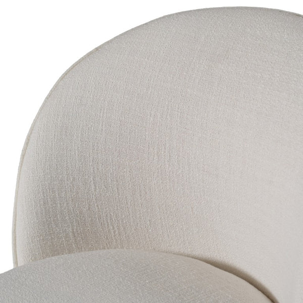 VIG Furniture Correa Sculptural Swivel Chair With Soft Cloud Fabric Upholstery, Foam Comfort & 360° Movement White Dining Chair VGKK-KF.Y1179-WHT