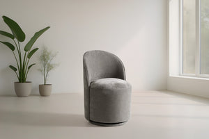 VIG Furniture Correa Dove Grey Swivel Dining Chair With Soft Contessa Fabric, Foam Cushion, 360° Smooth Base VGKK-KF.Y1179-DOVE