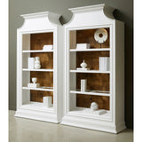 Open Storage 3 Shelf Bookcase with Natural Wood Back Panel White with Chalky White Rub thru finish P301502 Pulaski Furniture