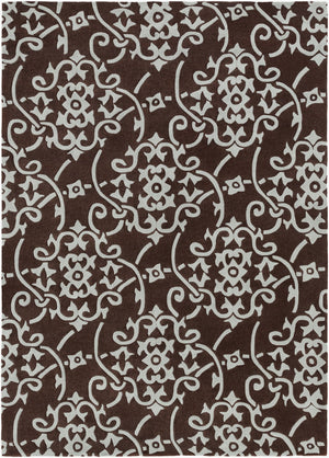 Surya Cosmopolitan 5' X 7'6" Handmade Rug - Modern, Hand Tufted, Medium Pile, Affordable Luxury Decor Dark Brown Polyester Cos8829-913