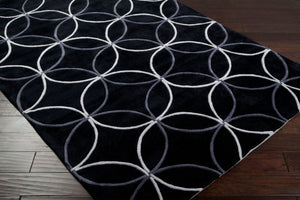 Surya Cosmopolitan 5' X 7'6" Handmade Rug - Modern, Hand Tufted, Medium Pile, Affordable Luxury Decor Black Polyester Cos8872-23