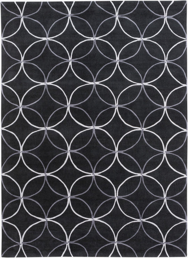 Surya Cosmopolitan 5' X 7'6" Handmade Rug - Modern, Hand Tufted, Medium Pile, Affordable Luxury Decor Black Polyester Cos8872-23