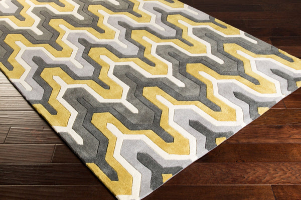 Surya Cosmopolitan 5' X 7'6" Handmade Rug - Modern, Hand Tufted, Medium Pile, Affordable Luxury Decor White Polyester Cos9177-8rd