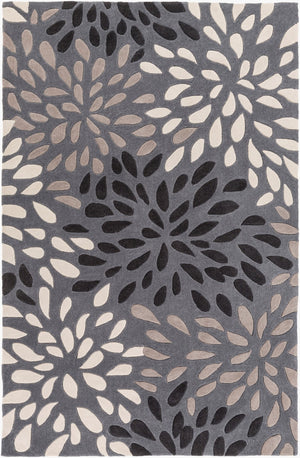 Surya Cosmopolitan 5' X 7'6" Handmade Rug - Modern, Hand Tufted, Medium Pile, Affordable Luxury Decor Charcoal Polyester Cos9263-268