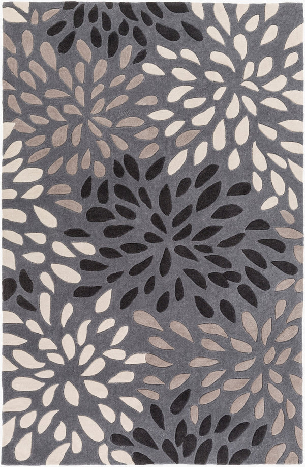 Surya Cosmopolitan 5' X 7'6" Handmade Rug - Modern, Hand Tufted, Medium Pile, Affordable Luxury Decor Charcoal Polyester Cos9263-268