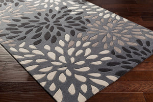 Surya Cosmopolitan 5' X 7'6" Handmade Rug - Modern, Hand Tufted, Medium Pile, Affordable Luxury Decor Charcoal Polyester Cos9263-268